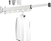 Wall Mounted Clothes Drying Rack - Collapsible Clothes Drying Hanger - Retractable Clothes Drying Rack, Expandable Wall-Mounted Drying Rack Clothing