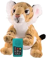Soothing Sounds Sleepy Tiger Wildlife Bible Storyteller Plush for Children with MegaVoice Solar+ for Kids Audio Bible Player