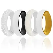 Silicone Wedding 2Layer Ring Set - Bride by ROQ for Women - 4 x 11 mm Ring