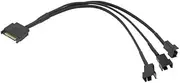 SATA to 3 Pin 4 Pin Fan Sleeved Power Splitter Cable Adapter,15Pin SATA to 1/2/3/4/5 TX3 / TX4 (PWM) 12V PC Case Cooler Y Cord(SATA x 3 Port)
