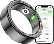 Men and Women Smart Ring with Bluetooth IP68 Waterproof Fitness Tracker, Healthy Steps Sleep Monitoring, Fashion Sports Smart Ring, Compatible with Android iOS,8,B