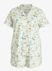 NEW PETER ALEXANDER SAFARI SHORTIE PJ SET TOP & SHORTS WOMENS 2+ 20-22 RRP$99.95