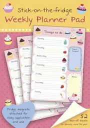 Stick-on-the-fridge Weekly Planner Pad: Cupcakes