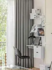 Hook and Loop Fastener Modern Living Room Curtains Full Blackout Fabric Finished