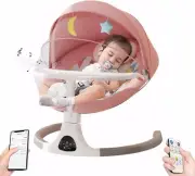 Baby Swing with Dinner Tray, New Born Baby Rocker Chair with 3 Timing, 5 Sway An