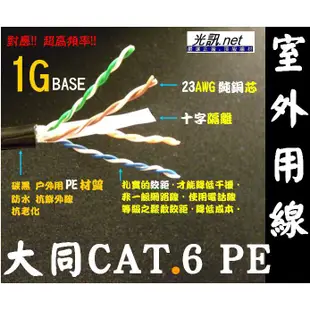 [ 室內 戶外 CAT 6 正23AWG 非低規24 ] 大同網路線 Cat.6 UTP 100公尺 100M 100米