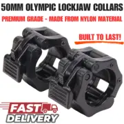 50mm Pair Lock Jaw Collars Olympic Barbells Muscle Clamp Bar Lockjaw 50mm Black