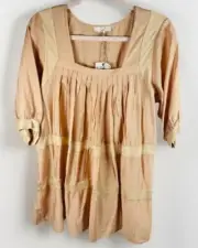 Easel Blouse Top Size Medium Beige Boho Peasant Boho Hippie Beige NWT (b2)