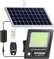 intelamp Outdoor Solar Light with Motion Sensor, 12000mAh 3000lm, Super Bright 170 LED Outdoor Solar Spotlight with Remote Control, Outdoor Solar floodlight with 5m Cable