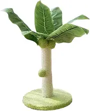 AIMALL Cat Climbing Frame Coconut Tree Scratching Post, Sisal Cat Column Toy with Realistic Leaves, Stable Design for Healthy Clawing