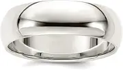 [JewelryWeb] 925 Sterling Silver Solid Polished Half Round Engravable 7mm Half Round Band Jewelry Gifts for Women - Ring Size Options Range: H to Z