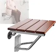 Wall Mount Fold Down Shower Seat, Fold Up Shower Seat Heavy Duty Wood Folding Wall Mount Shower Bench Home Care Bathroom Stool Shower Seating Chair 330 Lbs