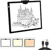 NEWFUN Light Table A3, LED Pad for Diamond Painting, A3 Drawing Board with Triple Colour Dimming and Adjustable Brightness for Sketching, Diamond Painting, Oil Painting and X-Ray Observation