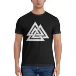 VALKNUT SYMBOL 北歐異教徒維京 ASATRU ODIN 雷神時尚棉質 T 恤復古