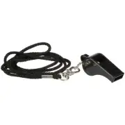 black referee ref official coach teacher safety whistle w lanyard sports 51B