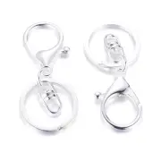 10pc Iron Alloy Big Lobster Claw Clasps Key Chain w/ Swivel Loop Spilt Ring 68mm