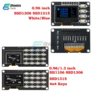 0.96/1.3" OLED Display IIC White/Blue I2C SSD1306 SSD1315 w/4/4x4Key for Arduino