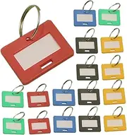 ERINGOGO 50 Pack Plastic Key Tags Metal Keychain Numbered Id Labels for Home Office Travel Key Ring Label Tags DIY