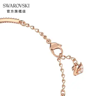 【SWAROVSKI 官方直營】Sparkling Dance 手鐲 白色 鍍玫瑰金色調