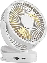 Clip Desk Fan, Portable USB Desk Fan 5 inch, Rechargeable Clip Fan 360 Degree Rotation, Fine Tuning Stroller Fan Quiet Strong Airflow, Small Portable Desktop Fan with Clip for Office Desk
