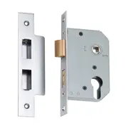 2176 Mortice Lock Euro Satin Chrome CTC47.5mm Backset 46mm