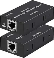 196ft HDMI Extender HDMI Over Single CAT5E CAT6 CAT7 Cable Balun Sender Receiver Repeater Supports 1080p 3D HDCP EDID for PC, DVD, PS3, PS4, Xbox 360,Roku, HD camera