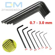 7pcs Hexagon Wrench Hex Key Allen Wrench Set Short Long Arm Steel Metric 0.7-3mm