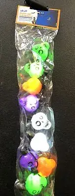 Colorful Skull Halloween Light-Up Necklace Costume Accessory (NEW)
