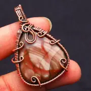 Mookaite Jasper Gemstone Copper Wire Wrapped Gift For Sis Pendant Jewerly BP 274