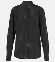 [Dries Van Noten] Dries Van Noten Floral silk shirt AU 10 black