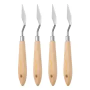 4pcs 5# Painting Palette Knife Pointy Stainless Steel Art Spatula Scraper Tool