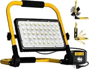 LED Work Light, 100W 10000LM Construction Light with Stand, 700W Equivalent 6500K IP66 Waterproof Flood Lights, 13.1ft 4M Cord with Plug, Portable Working Lights for Job Site Car Repairing Workshop