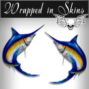 Blue Marlin Decals Fish Stickers Tackle Box RV Truck Camper Trailer AFP-0003
