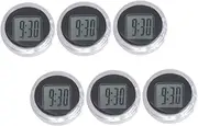 6pcs Car Electronic Watch Motorbike Small Motorbike Clock Tiny Digital Clock Motorcycle Motorcycle Handlebar Motor Motor Bike Minibike Car Digital Watch White Movement