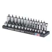 Hansen Global 1/4" Drive Metric MM Regular & Deep Socket Tray Organizer USA