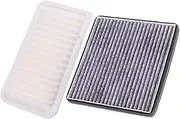 Vuzmode Air Filter Cabin Filter Set, for Geely, for Emgrand, EC7 2013-2019 1.5MT 1.8MT 1.8CVT Model Car Filter Set OEM 1064000180 1061001246 Car Air Filter(Black 2 Pcs Filter Set)