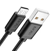 2PCS 2.4A Micro USB Fast Charging Data Cable 1M For Xiaomi Redmi Note 5 6 S7 Camera MP4 BLACK COLOR