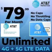 AT&T Unlimited Data Plan Sim Card 4G LTE 5G Top 5G Hotspot Business Enterprise