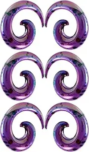[Decentraland] 3 Pairs White 2 mm(12 G) Acrylic Spiral Snail Tapers Plugs Tunnel Ear Stretcher Expander Gauges Stretching Swirl Ears Tunnels Set Twist Earrings Plugs Body Piercing Jewelry Women Men