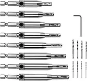 RAYWE 16Pcs Self Centering Drill Bit Set with 1 Hex Key for Woodworking Window Door Hinges 16Pcs Replacement Drill Bits
