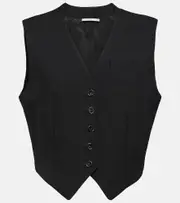 [Stella McCartney] Stella McCartney Cropped wool waistcoat AU 2 black
