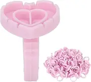Disposable Lash Glue Holder Ring Cup Strong Practicality and Efficient Eyelash Extensions Pink 100pcs