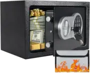 Safe Box with Key Lock,Waterproof and Fireproof Alloy Steel Digital Safe Box for
