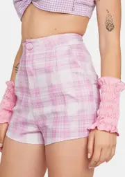 Blush Back 2 School Baddie Plaid Shorts