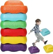 Stepping Stones for Kids | Stackable Stepping Stones Non-Slip Balance Blocks,Exercise Balance and Coordination Toddler Obstacle Courses Stones for Courtyard, Parks