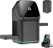 Subsistenceed 3-in-1 Wireless Charger, Wireless Multi-Device Charging Touch Pop-up Charging, Qi2 15W Fast Auto Rotating Wireless Charger Stand for Apple Watch, for iPhone Series, AirPods (Black)