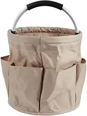 Versatile Collapsible Garden Tool Basket With Handles - Waterproof Tote Storage Bag, 6 Pockets, Foldable for Outdoor Picnic, Beach, Car Cleaning