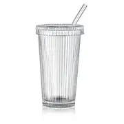 Glass Cups with Lids and Straws, Iced Coffee Cup for Coffee Bar, Glass Cups with Straw and Lid for As Shown