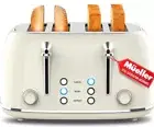 Mueller Retro Toaster 4 Slice Beige Browning Levels Easy Clean