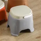 Toliet Stool with Handle Stackable Shoe Bench for Kitchen Household Bedroom
